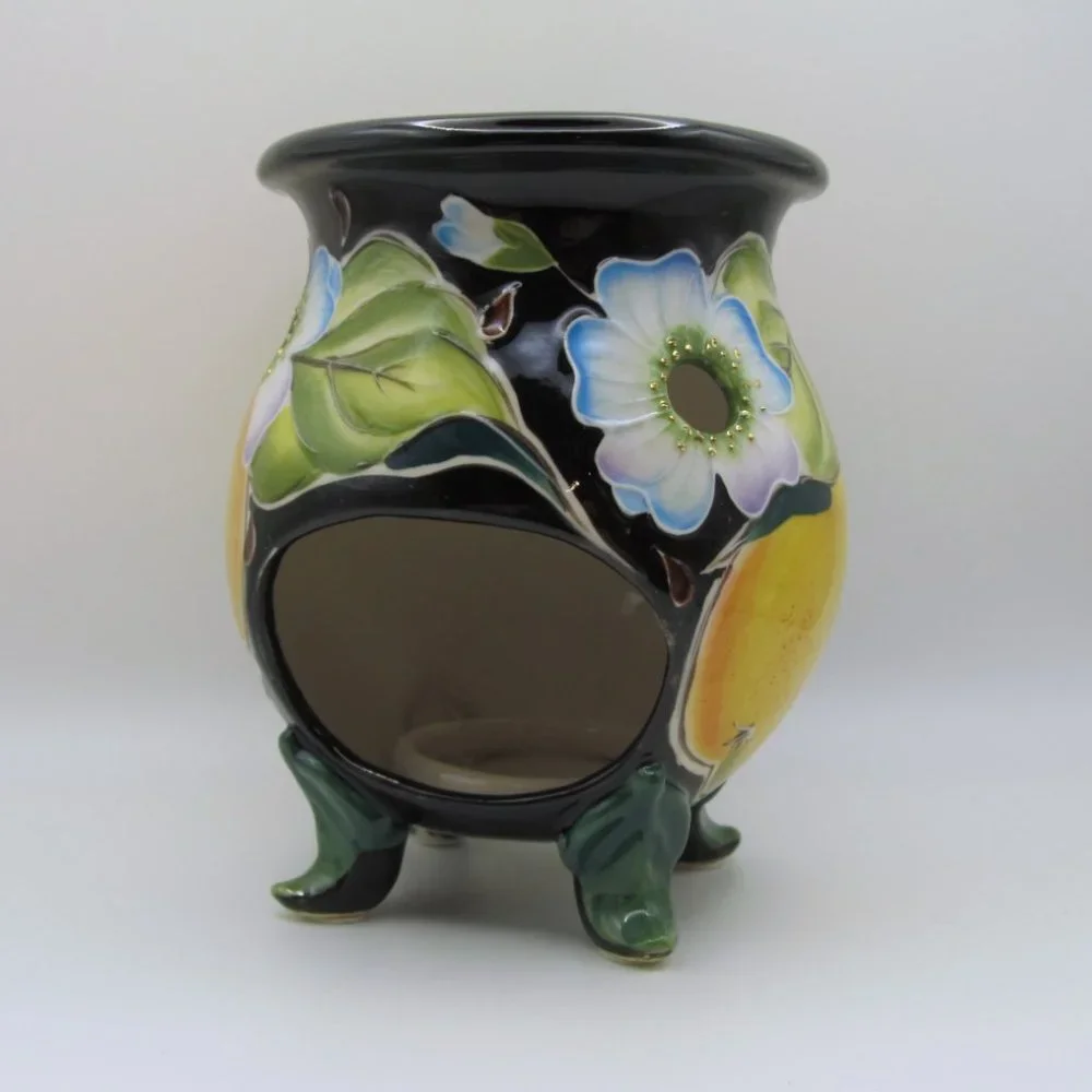 J McCall Blue Sky Corp 2004 Pear and Floral Wax Burner Mint Condition - Picture 2 of 3